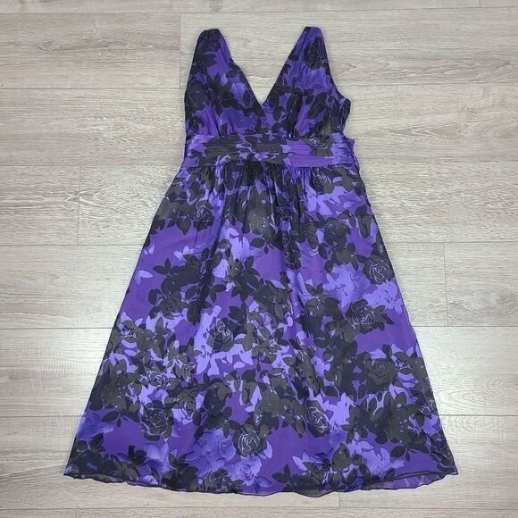 RIPE maternity silk blend empire waist midi dress Medium - Picture 10 of 16